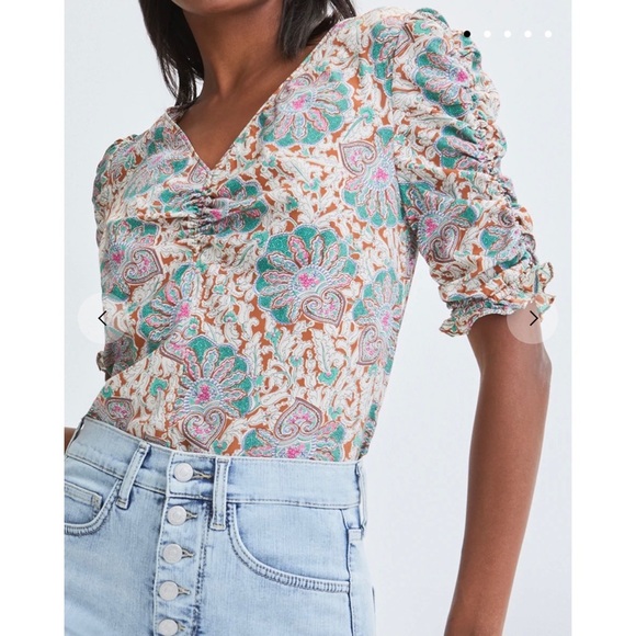 Veronica Beard Henrietta medallion silk blend floral top - Picture 2 of 8